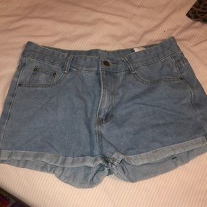 Light denim shorts
